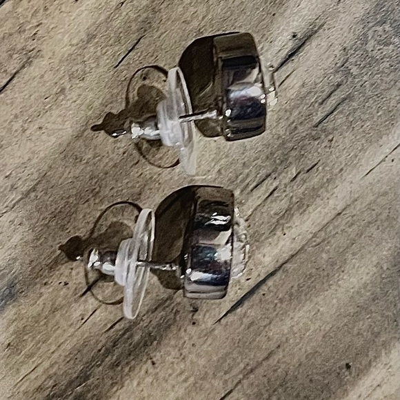 Heart fashion stud gumdrop silver color earrings - Picture 3 of 4